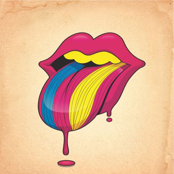 multicoloured lips with tongue sticking out wallpaper